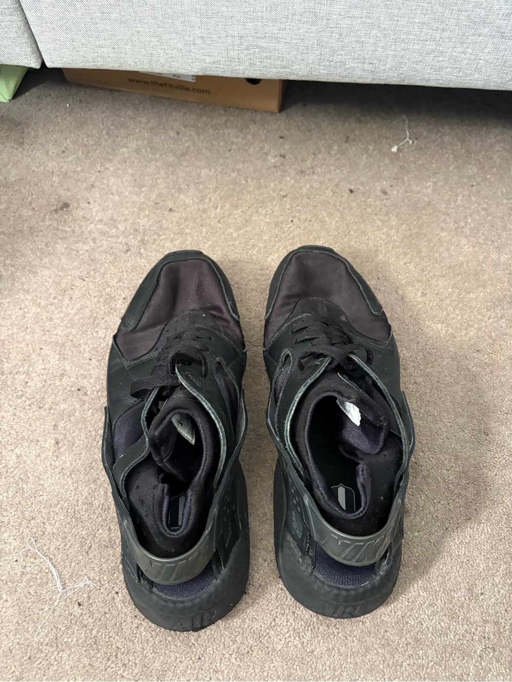 Nike Men's Black and Dark Gray High-Top Sneakers